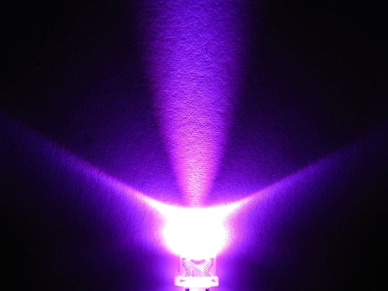 Litze LED für 12-16V S997-10 Stück LEDs 3mm violett lila klar mit Kabel 