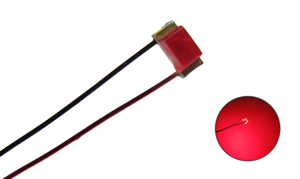 SMD LED 0603 mit Kupferlackdraht rot diffus, 2 Stück