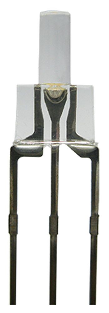 Duo Bi-Color LED 2 mm lang klar 3pin Anode kaltweiß + rot