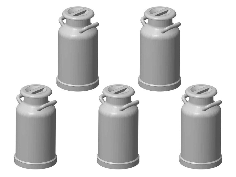 Milchkannen, 5 Stück, Spur 1, 1:32