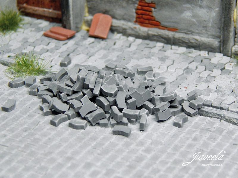 Pflastersteine Typ W, dunkelgrau, 4.000 Stück, Spur 0 (Null), 1:45