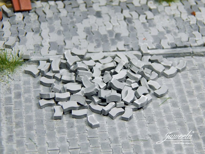 Pflastersteine Typ W, hellgrau, 1.000 Stück, Spur 0 (Null), 1:45