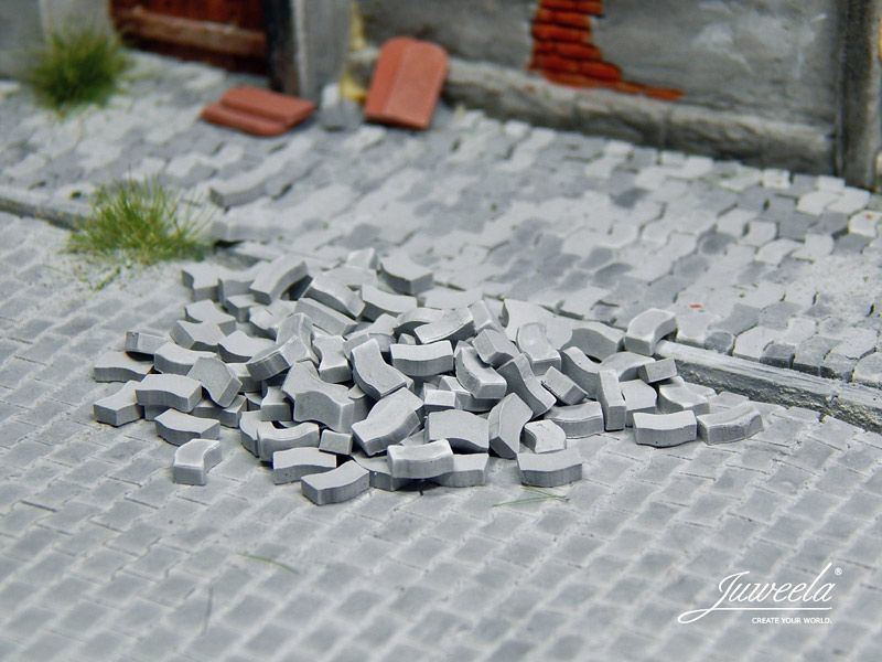 Pflastersteine Typ W, hellgrau, 1.000 Stück, Spur 0 (Null), 1:45