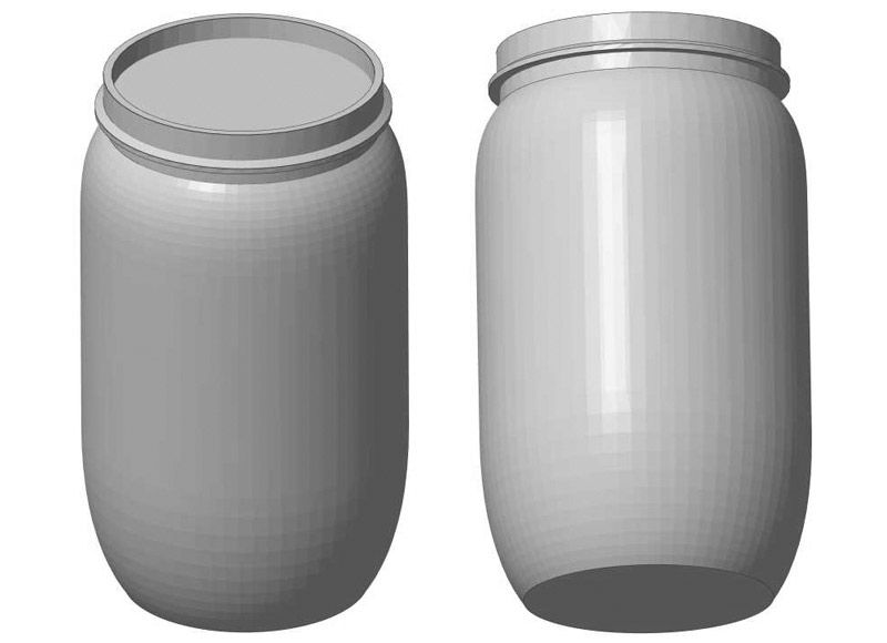 Polydeckelfass mit abnehmbarem Deckel, Bausatz für 2 Stück, Spur 0, 1:45