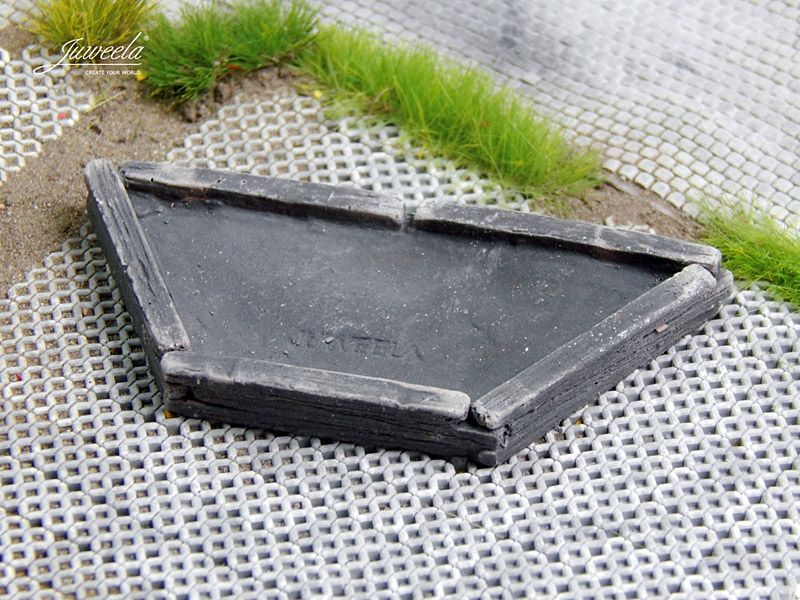 Straßenpflanzkübel Schwellen groß, 10 Stück, Spur H0, 1:87