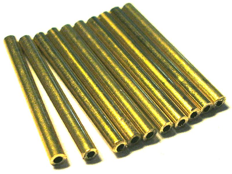 Dachrinnen und Fallrohre, Bauelement Fallrohre Messing, 10 Stück, Spur 0 Null, 1:45